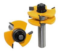 3 pz 12 MILLIMETRI 1/2 pollice Gambo Linguetta Scanalatura Giunto Assemblare Punte del Router 3/4 "Stock T-Slot Cutter Fresatura for La Lavorazione Del Legno Legno(3PCS 12mm shank)