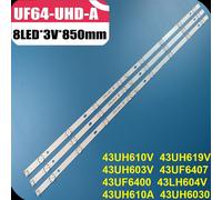 3 Pz 8LED LED Retroilluminazione Strip per LG UF64 _ UHD _ HC430DGN-SLNX1