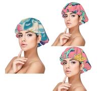 3 pz arcobaleno tie dye stampa berretto di raso cofano notte sonno morbido turbanti capelli per donne e ragazze