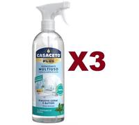 3 PZ CASACETO IGIENIZZANTE MULTIUSO ACETO DI ALCOOL PROFUMO DI MENTA SPRAY 750ML