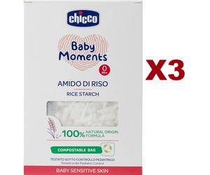 3 PZ CHICCO BABY MOMENTS AMIDO DI RISO 100% NATURAL ORIGIN FORMULA 250GR