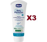 3 PZ CHICCO BABY MOMENTS PASTA CAMBIO PROTETTIVA CON OSSIDO DI ZINCO 100ML
