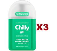 3 PZ CHILLY GEL DETERGENTE INTIMO FRESCHEZZA NATURALE A LUNGO ODOR STOP 200ML