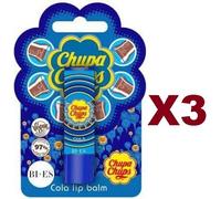 3 PZ CHUPA CHUPS GRAPE LIP BALM COLA STICK BALSAMO LABBRA VEGAN BI-ES 4g