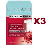 3 PZ CLINIANS ANTIRUGHE REPAIR BALSAMO INTENSIVO CONTORNO OCCHI E LABBRA 15ML