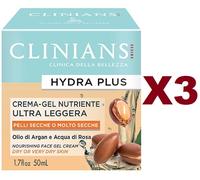 3 PZ CLINIANS HYDRA PLUS CREMA - GEL NUTRIENTE ULTRA LEGGERA 50ML PELLI SECCHE