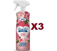 3 PZ COCCOLATEVI CASA E TESSUTI ESSENZA PER AMBIENTE ROSA E GERANIO SPRAY 750ML