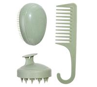3 pz cuoio capelluto massaggio shampoo spazzola per capelli bagnati e asciutti pettine a denti larghi uova forma rotonda spazzola per capelli set di spazzole per capelli