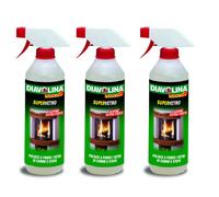 3 pz DIAVOLINA SUPERVETRO spray detergente per vetri di stufe e camini 500 ml