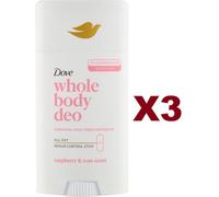 3 PZ DOVE DEO STICK CORPO DEODORANTE RASPBERRY E ROSE SCENT 75ML LAMPONE E ROSA