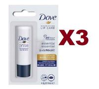 3 PZ DOVE LIP CARE ESSENTIAL INTENSIV 24H STICK BALSAMO LABBRA 4,8 GR