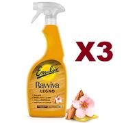 3 PZ EMULSIO DETERGENTE RAVVIVA LEGNO SPRAY VAPO 600ML CON OLIO DI MANDORLA