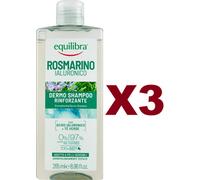 3 PZ EQUILIBRA DERMO SHAMPOO RINFORZANTE ROSMARINO IALURONICO E TE' VERDE 265ML