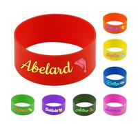 3 Pz Etichette Personalizzate Per bottiglie d'acqua, Elementi essenziali lavabili Per l'asilo nido, Cinghia antiscivolo Per tazza in silicone, Etichette riutilizzabili Per l'asilo nido, Carine