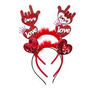 3 Pz fascia per delirio fasce per la testa Titolare pom hair charms hair jewelry adornare addobbi matrimonio fascia del cuore di fasce a forma di cuore tessuto rosso Holibanna