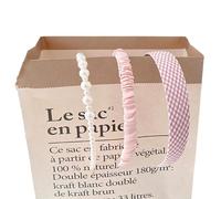 3 pz fascia rosa alla moda anti-scivolo, fascia plaid a plaid con perla, fascia da donna alla moda multi stile, adatta per entrambe le ragazze e per donna fascia rosa, fascia 3 pz stile fresco