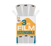 3 PZ Film Estensibile Bianco Multiuso per Spedizioni e Traslochi 3 KG