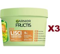 3 PZ FRUCTIS MASCHERA CON CHERATINA PER CAPELLI CRESPI SECCHI E SPENTI 370ML