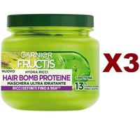 3 PZ FRUCTIS MASCHERA ULTRA IDRATANTE HAIR BOMB PROTEINE RICCI DEFINITI 320ML