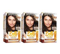 3 pz GARNIER BELLE COLOR Colorazione Permanente per capelli 4.03 Castano Luce