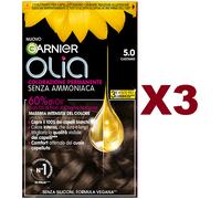 3 PZ GARNIER OLIA COLORAZIONE PERMANENTE SENZA AMMONICA 5.0 CASTANO PER CAPELLI