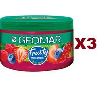 3 PZ GEOMAR FRUITY BODY SCRUB FRUTTI ROSSI 300ML