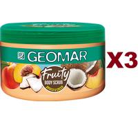 3 PZ GEOMAR FRUITY BODY SCRUB PESCA E COCCO 300ML