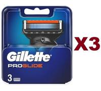 3 PZ GILLETTE PROGLIDE RICARICA DA 4 TESTINE LAME RICAMBIO ORIGINALI