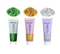 3 Pz Glitter Body Gel per Corpo e Capelli - Brillantini Liquidi per Viso, Occhi, Unghie, Capelli - Chunky Gel per Musica, Festival, in Maschera