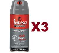 3 PZ INTESA POUR HOMME DEODORANT ODOUR BLOCK ESSENCE POWER BODY SPRAY 150ML