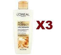 3 PZ L'OREAL AGE PERFECT LATTE DETERGENTE 200ML PELLI MATURE ANTI-CEDIMENTO