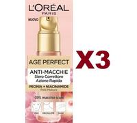3 PZ L'OREAL AGE PERFECT SIERO CORRETTORE ANTI-MACCHIE 30ML