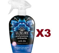 3 PZ LUXURY PROFUMATORE AMBIENTE NOTA BLU 750ML DETERGENTE UNIVERSALE SPRAY