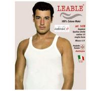 3 PZ MAGLIA UOMO RAGAZZO LEABLE 1476 SPALLA STRETTA COTONE MAKO' BIANCO