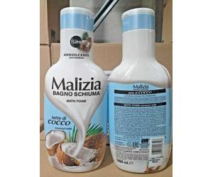 3 pz Malizia Bagnoschiuma Latte di Cocco 1Lt Bagno Schiuma Bath Foam