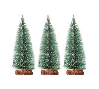 3 PZ Mini Alberi di Natale Artificiali Sisal Neve Gelo Albero di Natale di Pino in Miniatura con Base in Legno per Decorazioni Natalizie Festa di Natale Tavola di Casa Decorazioni Artigianali(20 cm)