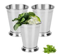 3 pz Mint Julep Cups, In Acciaio Inox Bicchieri di Cocktail Bevande Miste Bar di Vetro Tazza di Birra 14oz/400ml Bar Accessori