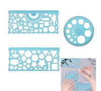 3 Pz Modello Cerchio Stencil Geometrici Stencil, Set Geometria per Studenti, Compasso Goniometro Matematica con Righelli, per Disegno Ingegneria Bozze Edilizia Scuola e Ufficio