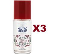 3 PZ NEUTRO ROBERTS DEO ROLL-ON ROMA ALLORO E FIORI DI FICO 50ML