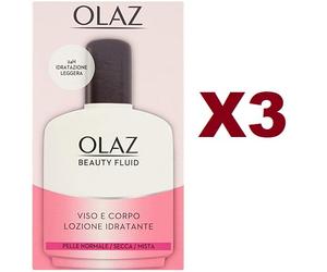 3 PZ OLAZ BEAUTY FLUID OLAY LOZIONE IDRATANTE VISO E CORPO 100ML
