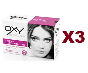 3 PZ OXY CREMA DECOLORANTE DA 8 BUSTINE RENDE INVISIBILI I PELI SUPERFLUI