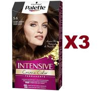 3 PZ PALETTE INTENSIVE CREME COLOR N. 5.68 CASTANO CARAMELLO TINTA CAPELLI