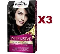 3 PZ PALETTE INTENSIVE CREME COLOR PERMANENTE N. 1 NERO - TINTA PER CAPELLI