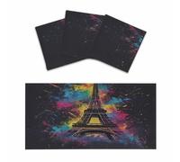 3 pz Parigi Torre Eiffel Art Fluorescente Copertura per Plafoniere | 1,2 x 0,6 m magnetica per aula, ufficio, soffitto, decorazione per la casa