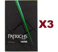 3 PZ PATRICHS NOIR MUSK MUSCHIO DOPOBARBA AFTER SHAVE 75ML