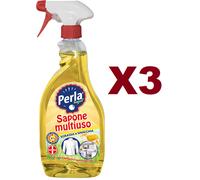 3 PZ PERLA NATURA SAPONE MULTIUSO SMACCHIA SGRASSA E PRETRATTA 750ML