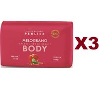 3 PZ PERLIER SAPONE MELOGRANO BODY SOAP NATURAL VEGAN BEAUTY 125GR