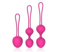 3 pz Perline Vaginale Ball Silicone Intelligente Kegel Ball Simulator Vagina Ball Tighting Exerciser giocattoli sessuali per le donne (Vino rosso)