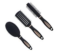 3 Pz Pettine Per Da Donna Spazzola Per Asciugare Spazzola Per Styling Spazzola Lisciante Per Pettine Per Bigodini Spazzola Per Da Viaggio Black IWOWHERO