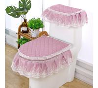 3 Pz Pizzo Bagno Wc Coprisedile Imbottito Coperchio Protezione Rete Cerniera